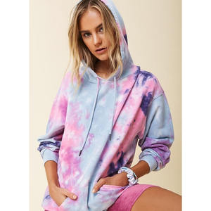 Femmes à capuche Tie Dye personnaliser sweats à capuche en gros coloré pull imprimé sweat à capuche à vendre - Product Image 4