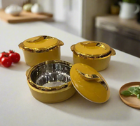 Ensemble de contenants de cuisine sains 1,5L+2L+2,5L 3 pièces en métal ABS+acier inoxydable, design minimaliste écologique, couleur personnalisée, pour aliments