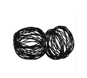 Handmade Eco-Friendly Black Napkin Rings <b>Set</b> of <b>6</b> Metal Mesh <b>for</b> Weddings <b>Dinner</b> Parties Giveaways or Everyday Use - Product Image 1