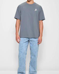 Nouveau t-shirt à col rond surdimensionné à demi-manches pour hommes 100% coton tissu respirant avec logo personnalisé et broderie - Product Image 5