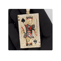 Pendentif de luxe style rappeur King Diamond avec diamants naturels authentiques et or massif 14 carats, bijoux personnalisés