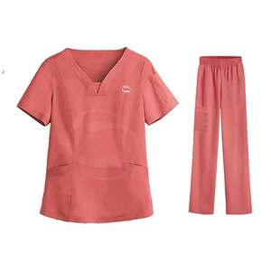 Traje de mujer a la moda Scrubs conjuntos de topes venta al por mayor uniformes de enfermera Jogger modernos femeninos de manga corta personalizados para mujer - Product Image 1