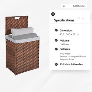 BeNK Panier de rangement en osier au meilleur prix - Product Image 4