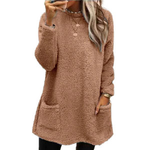 Manteau à capuche chaud d'hiver pour femmes Streetwear Fleece Pocket Sweatershirt Autumn Female Casual Loose Outfits Hoodie Tops - Product Image 2