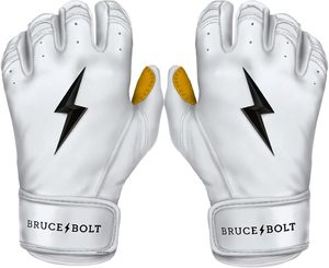 Professional Bruce <b>Bolt</b> Quality Made Baseball Batting Gloves Premium Split Leather Anti-slip Custom Logo Design Ambidextrous - Product Image 1
