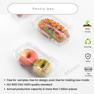 Wadah makanan cangkang kerang plastik, wadah makanan cangkang kerang plastik sekali pakai untuk potongan kue 9x5 inci - Product Image 4