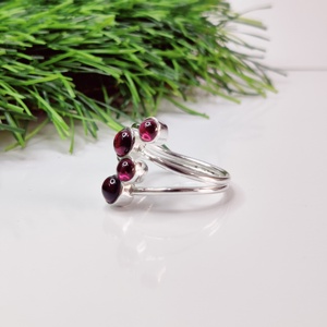 Unisex Fine Silver Ring with Red Garnet Gemstone Classic Style Light Weight and Attractive for Parties or Anniversaries - Product Image 3