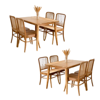 Nuevo producto Juego de comedor de madera maciza de teca Juego de mesa y sillas de comedor fabricado en Indonesia