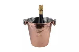 Refroidisseur à vin multi-bouteilles de luxe en acier inoxydable plaqué cuivre – Seau à vin et refroidisseur à champagne pour 4 bouteilles - Product Image 3