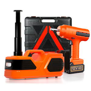 Martinetto Elettrico a Batteria al Litio da 5 Tonnellate, Kit Riparazione Auto 3 in 1 con Avvitatore a Impulsi, Gonfiatore Pneumatici e Luce LED, Sollevatore Auto Portatile - Product Image 1