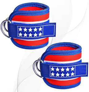 Sangles de cheville pour machines à câble, avec boucle à 4 anneaux, en néoprène, pour entraînement et protection fitness - Product Image 1
