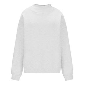 Femmes surdimensionné doux coton col montant pull à col rond sweat personnalisé brodé Streetwear polaire pour l'hiver - Product Image 1