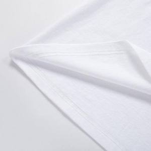 T-Shirt Homme de Haute Qualité 100% Coton Blanc Lourd Surdimensionné 180 Grammes Style Décontracté Respirant Été Uni Blanc 100% Coton Cou - Product Image 1