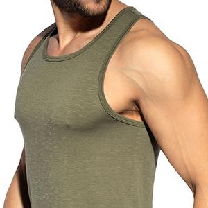 Camiseta sin mangas de punto de algodón para hombre, personalizable de talla grande, secado rápido y transpirable, estilo inglés - Product Image 4