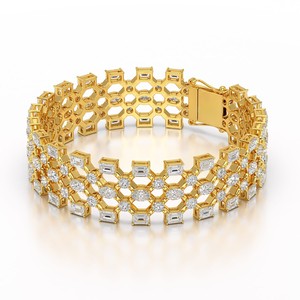 Usine directe 14KT WhiteGold Tennis Bracelet laboratoire cultivé diamant coeur rond DEF VVS 25 grammes certifié exportation en gros commande personnalisée - Product Image 4