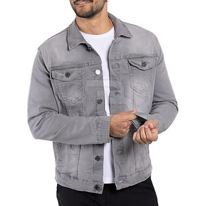 Chaqueta vaquera lavada con ácido para hombre hecha en algodón con logotipo personalizado al por mayor, chaqueta vaquera lavada con ácido transpirable para uso en exteriores para hombre - Product Image 6