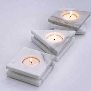 Juego de portavelas de mármol de venta superior de 3 uds/portavelas de color/portavelas de mármol de aromaterapia portavasos de vela de piedra de mármol - Product Image 5