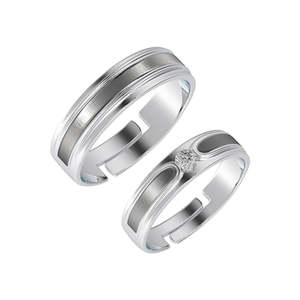 NOVAMART Fine Premium 925 Pure Sterling Silver Men's <b>Ring</b> Rhodium Plated with Diamond and Zircon Inlay Perfect Gift for <b>Couples</b> - Product Image 1