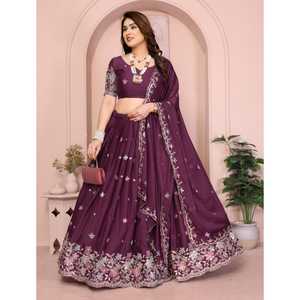LANCEMENT DE NOUVELLES VÊTEMENTS DE FÊTE TISSU LEHENGA CHOLI ÉTOILE GEORGETTE AVEC BRODERIE - Product Image 1