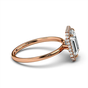 Anillo de compromiso clásico de diamante cultivado en laboratorio con corte esmeralda de 1 CT, oro amarillo de 14K, certificado IGI E/VS1, regalo de boda cristiano con claridad - Product Image 6