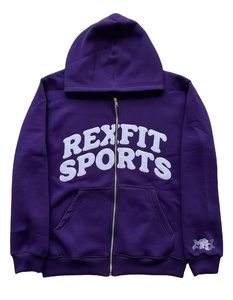 เสื้อฮู้ดซิปผู้ชาย Rexfit Sports ลายพิมพ์โลโก้แบบนูน |   เสื้อฮู้ดซิปผ้าฟลีซพรีเมียม |   เสื้อฮู้ดลำลองสไตล์สตรีทสำหรับฤดูหนาว - Product Image 5