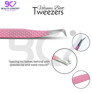 Lash Tweezers for Eyelash Extensions, Set of 3 Pieces Volume Boot, Slim 90 Degree Grafted Tweezers With Fiber Tips - Product Image 4