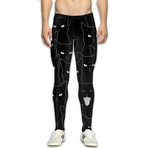 Leggings de compression pour hommes de haute qualité 100% coton respirant sans couture tricoté taille haute antibactérien cordon sport - Product Image 6