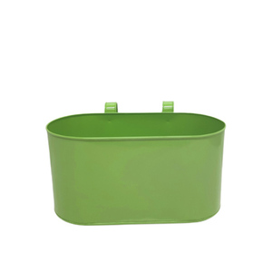 Lot de 3 jardinières ovales en fer de petite taille avec 2 poignées fixes couleur violet foncé jardinière manuelle pour décoration de jardin - Product Image 2