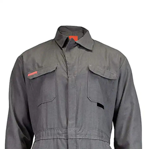 Traje de Trabajo de Seguridad Ignífugo y Transpirable de Algodón Gris con Certificación CE, Ribete Reflectante, Venta al por Mayor de Fábrica OEM, Protección - Product Image 3