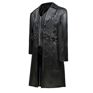 Custom Logo High Quality Pu Leather <b>Long</b> <b>Coat</b> For <b>Men</b> Hot Selling Leather <b>Winter</b> <b>Coat</b> For Online Sale - Product Image 3