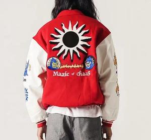 Custom <b>Vintage</b> Chenille Embroidery Patch Logo Stand Collar High Street Style Winter <b>Varsity</b> Letterman <b>Jacket</b> for Men for Spring - Product Image 6