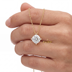 Collar con Colgante de Diamante Cultivado en Laboratorio, Plata de Ley 925, Oro de 14K y 18K, Certificado IGI, Joyería Minimalista para Mujer, Regalo - Product Image 1