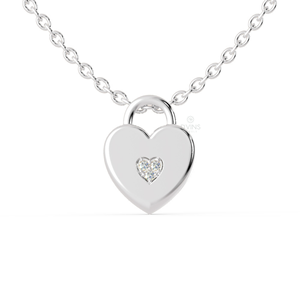 Pendentif coeur en or blanc 10K/14K pour femme Style rappeur hip hop glacé avec diamant plaqué or cadeau parfait - Product Image 1