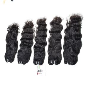 ผมแท้ 100% ราคาโรงงานขายส่ง คุณภาพธรรมชาติ สีดำเป็นลอน  ผู้ผลิตจัดจำหน่าย  จัดเรียงเกล็ดผม  แบบอินเดียนดีฟเวฟ - Product Image 1