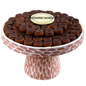 Cuenco de chocolate de lujo de Metal, cuenco dulce decorativo hecho a mano con acabado blanco, cuenco de chocolate nuevo de diseñador de última llegada - Product Image 2