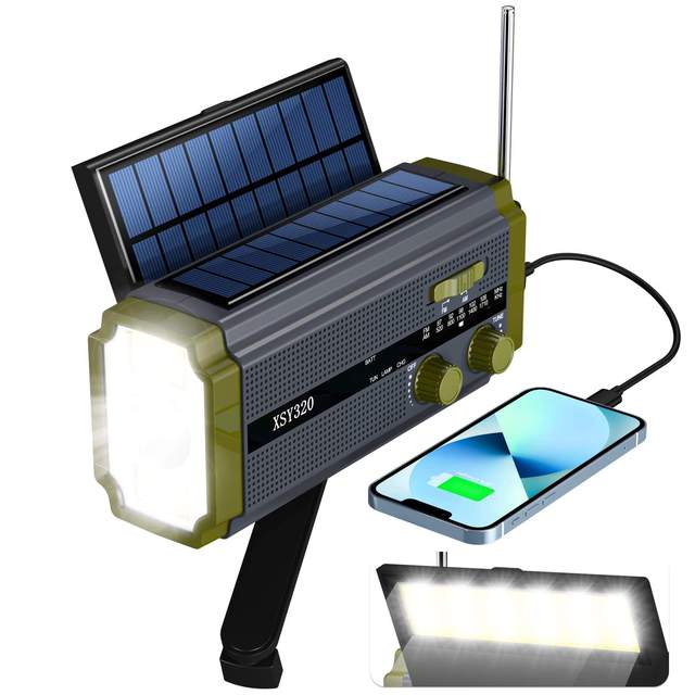 Wholesale Solar Emergency Radio 20000mAh NOAA AM FM WB Dual Solar Panels IPX5 Waterproof for Disaster Kits