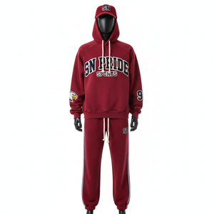 Lightweight Hooded Casual Good Quality Unisex Fitness Tracksuits <b>Set</b> High Comfortable for Workout <b>Embroidery</b> Breathable - Product Image 1