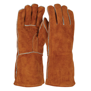 ถุงมือหนังวัวสำหรับช่างเชื่อม, ถุงมือดับเพลิงหนังวัวแยกยาวทนความร้อนออกแบบโลโก้ได้ตามต้องการ - Product Image 6