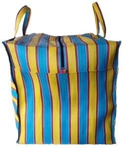 Bolsas de compras a rayas PP tejidas ecológicas grandes personalizadas, reutilizables, sostenibles, recicladas, malla de plástico de polipropileno para supermercado - Product Image 5