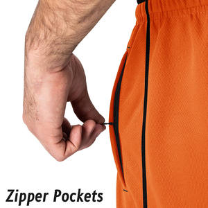 Pantalones Deportivos de Hombre al por Mayor, Color Naranja y Negro, Cintura Media, Estilo Casual, con Cierre y Múltiples Bolsillos, 100% Poliéster, Impermeables - Product Image 3