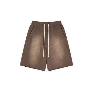 Pantalones cortos de verano para hombre personalizables de lana de algodón de alta calidad con efecto de decoloración solar 6 colores decoración Vintage suministro al por mayor - Product Image 3