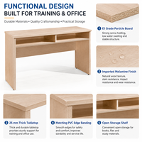 Table de salle de formation avec étagère de rangement ouverte, panneau de particules E1, plateau en mélamine de 25 mm, pour bureau, école, salle de conférence
