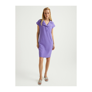 Vestido Midi con Cuello en V Amplio para Mujer, con Mangas hasta el Codo, Casual, Ecológico y Transpirable para el Trabajo - Product Image 5