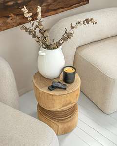 Tabouret sur mesure en gros, fournisseur vietnamien, tabourets en bois massif, table de chevet créative en forme de souche, tabouret massif en bois - Product Image 6