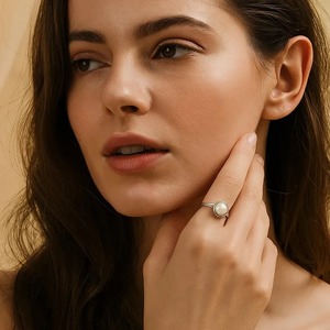 Premium Quality Dainty and Elegant Pearl <b>Ring</b> Minimalist Bridal Jewellery for Special Occasions or Romantic Gifts at Good Price - Product Image 3