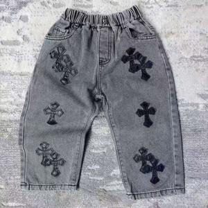 กางเกงยีนส์เดนิมทรงขากว้าง ดีไซน์เนอร์แบรนด์หรู คุณภาพสูง สไตล์วินเทจ 3 มิติ กันน้ำ เป็นมิตรกับสิ่งแวดล้อม ทรงสลิมฟิต เอวกลาง สำหรับ - Product Image 1