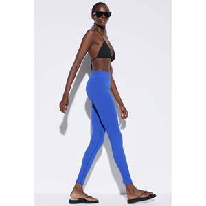 Leggings sans couture Blue Mega Merchant, style décontracté et sportif, avec tissu en mousseline, taille mi-haute, taille XL, toutes saisons, utilisation en salle de sport - Product Image 3