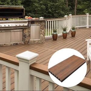 Planches de terrasse en WPC pour extérieur, 140x25 mm, revêtement composite imperméable pour jardin, balcon, terrasse - Product Image 1