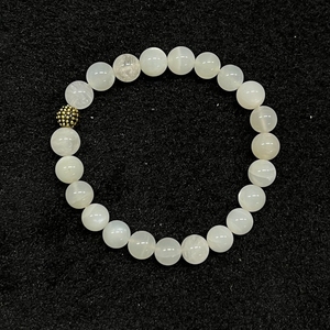 Vente en gros 8mm pierre de lune perle en laiton extensible réglable à la main Bracelet de pierres précieuses bijoux en cristal cadeau à la mode pour hommes femmes - Product Image 2