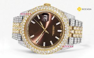 Entirely Hand-Set Bust Down Diamond <b>Watch</b> for Men Shimmering Moissanite Analog <b>Watch</b> Elegant Moissanite <b>Watch</b> with Sunburst Dial - Product Image 4
